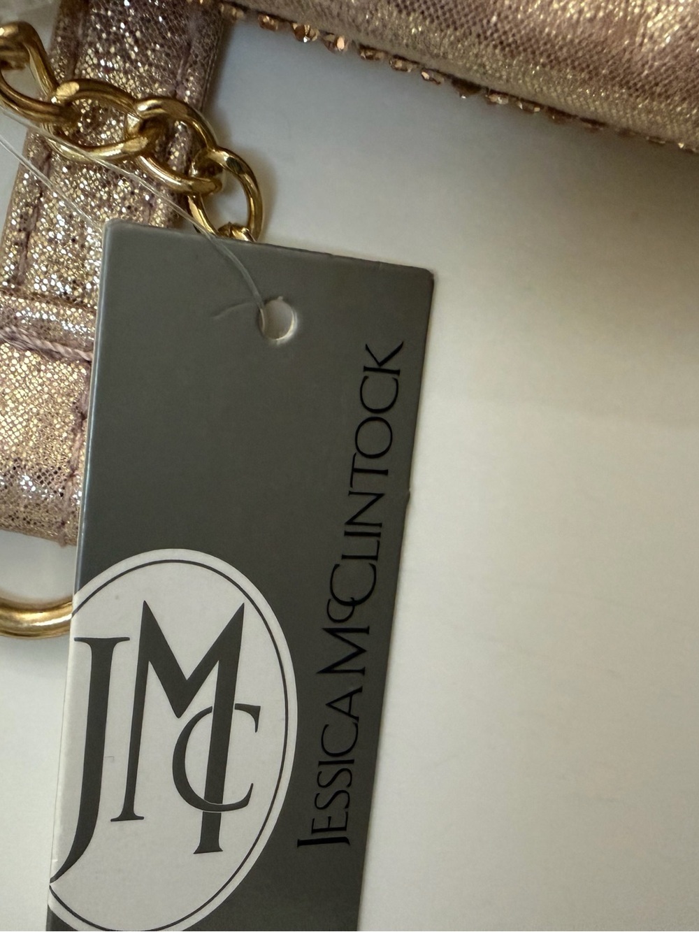 Jessica McClintock Rose Gold Rhinestone Crossbody Bag NWT - Picture 6 of 7